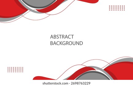 Fondo abstracto moderno con Formas onduladas rojas y grises sobre un fondo blanco, adecuado para presentaciones y proyectos de Diseño gráfico.