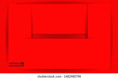 Modern abstract background with red paper art texture style. Vector design template, for use element cover, banner, card, advertising