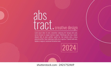 Modern abstract background. Red pink gradient background. Cute geometric background