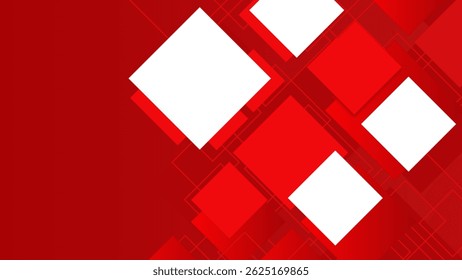Modern abstract background with red and white square patterns. Suitable for tech, business, or futuristic digital design themes.