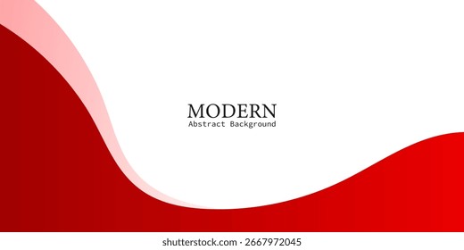Modern abstract background with red and white wave curves. Minimal and stylish design, ideal for business presentations, website banners, digital templates, flyers, posters, and creative layouts.