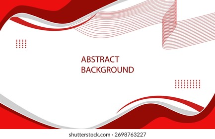 Fondo abstracto moderno con Formas onduladas rojas y blancas y patrones de línea para presentaciones y proyectos de Diseño gráfico.