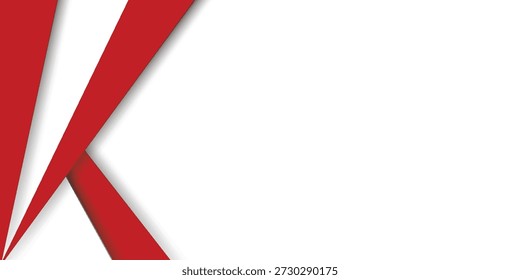 Fondo abstracto moderno con Formas geométricas superpuestas en rojo y blanco 