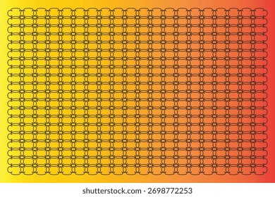 Moderner abstrakter Hintergrund mit sich wiederholenden geometrischen Mustern miteinander verbundener Formen. Lebendige gelbe bis orangefarbene Farbverläufe, ideal für zeitgenössische digitale Designanforderungen.