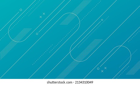 Fondo abstracto moderno con elementos de Memphis retro y color degradado azul