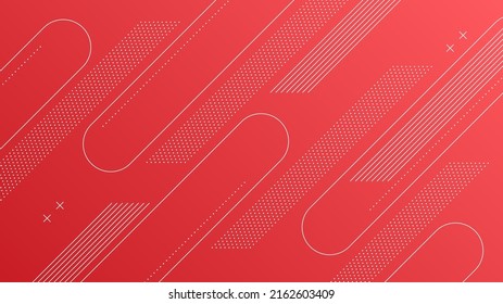 Modern Abstract Background with Retro Memphis Elements and Light Red Color