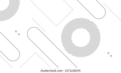 Fondo abstracto moderno con elementos de Memphis retro y color negro blanco