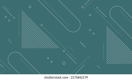 Modern Abstract Background with Retro Memphis Elements and Pastel Green Color Color
