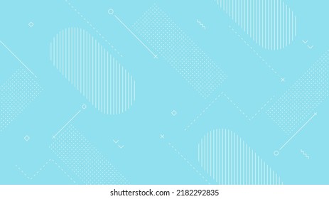 Fondo abstracto moderno con elementos de Memphis retro y color azul claro pastel