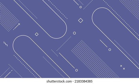  Modern Abstract Background with Retro Memphis Elements and Pastel Purple Color
