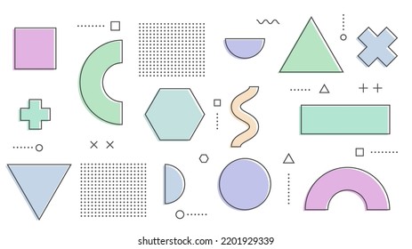 Modern Abstract Background with Retro Memphis and Soft Pastel Colors