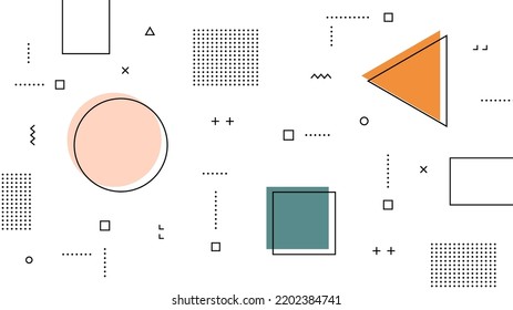  Modern Abstract Background with Retro Memphis and Soft Pastel Colors