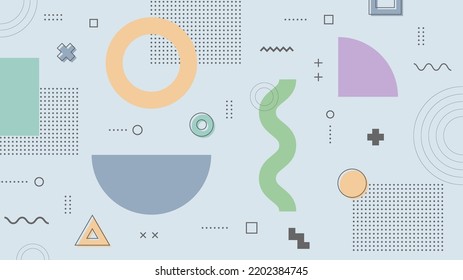 Fondo abstracto moderno con Memphis retro y colores pasteles suaves