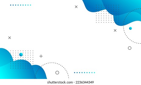 Fondo abstracto moderno con Memphis retro y color degradado azul