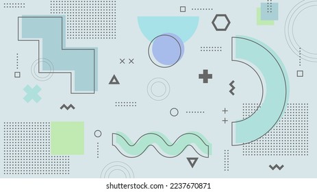 Fondo abstracto moderno con Memphis retro y color pastel suave