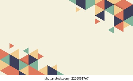Modern Abstract Background with Retro Memphis Low Poly Triangle Soft Pastel Color