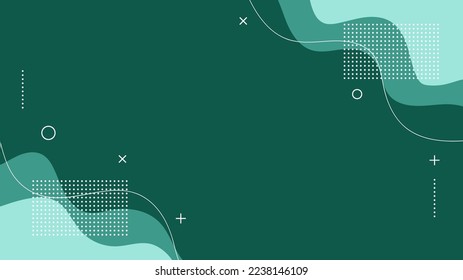 Modern Abstract Background with Retro Memphis and Green Tosca Pastel Color