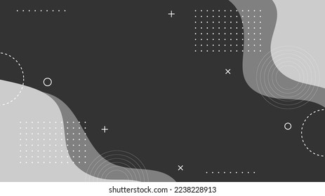 Modern Abstract Background with Retro Memphis and Gray Pastel Color