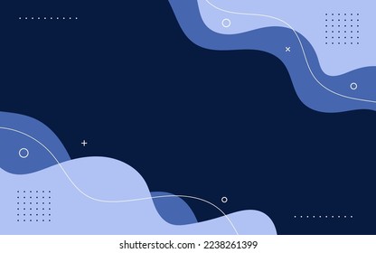 Fondo abstracto moderno con elemento Memphis retro y color negro azul turrón suave