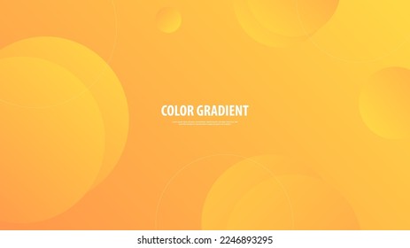 Modern Abstract Background Retro Memphis Round Circle Shape Lines Motion and Yellow Orange Gradient Color