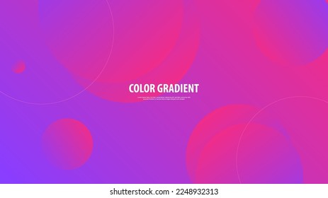 Fondo abstracto moderno Retro Memphis formas redondeadas Líneas de forma circular Movimiento y color degradado rosa morado azul