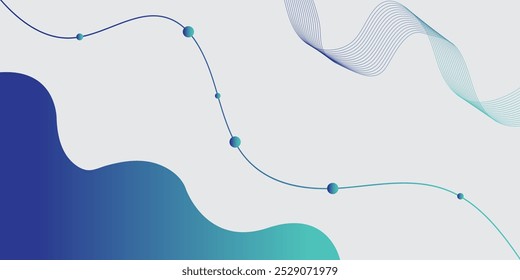 Modern Abstract Background with Retro Memphis Wave Vibrant Blue Gradient Color background.