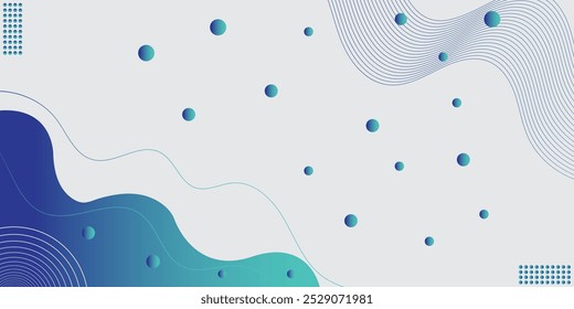 Modern Abstract Background with Retro Memphis Wave Vibrant Blue Gradient Color background.
