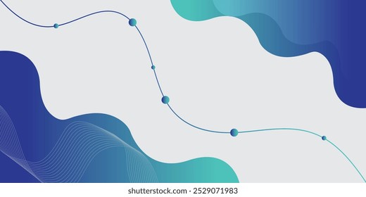 Modern Abstract Background with Retro Memphis Wave Vibrant Blue Gradient Color background.