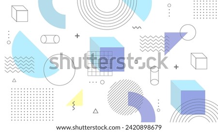 Modern Abstract Background with Retro Memphis Elements and Pastel Color