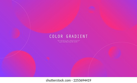 Modern Abstract Background Round Circle Retro Memphis Lines Fluid Liquid Motion and Purple Red Gradient Color