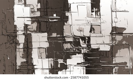 Modern abstract background, sepia color paint, blending textured forms with bold paint strokes, offering a timeless perspective on modern artwork
