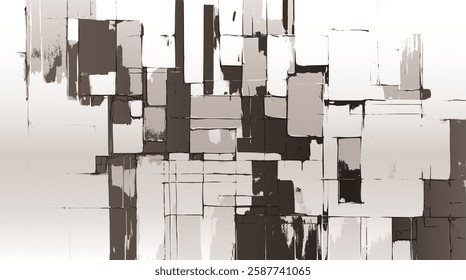 Modern abstract background, sepia color paint, blending textured forms with bold paint strokes, offering a timeless perspective on contemporary painting
