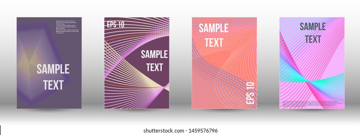 Modern abstract background.  A set of modern abstract covers. Artistic covers design.  Creative backgrounds from abstract lines to create a fashionable abstract cover, banner, poster, booklet.