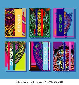Modern abstract background. A set of modern abstract covers. Creative popart triangle element vector. Geometric booklet cover template design.