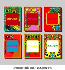 Modern abstract background. A set of modern abstract covers. Creative popart triangle element vector. Geometric booklet cover template design.
