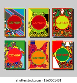 Modern abstract background. A set of modern abstract covers. Creative popart triangle element vector. Geometric booklet cover template design.