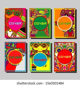 Modern abstract background. A set of modern abstract covers. Creative popart triangle element vector. Geometric booklet cover template design.
