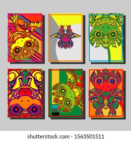 Modern abstract background. A set of modern abstract covers. Creative popart triangle element vector. Geometric booklet cover template design.
