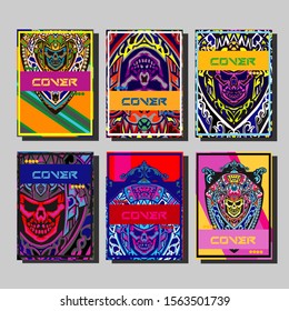 Modern abstract background. A set of modern abstract covers. Creative popart triangle element vector. Geometric booklet cover template design.