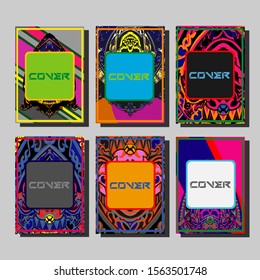 Modern abstract background. A set of modern abstract covers. Creative popart triangle element vector. Geometric booklet cover template design.