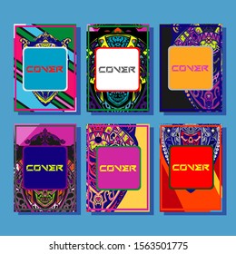 Modern abstract background. A set of modern abstract covers. Creative popart triangle element vector. Geometric booklet cover template design.