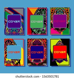 Modern abstract background. A set of modern abstract covers. Creative popart triangle element vector. Geometric booklet cover template design.