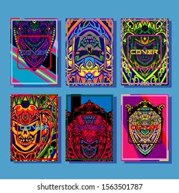 Modern abstract background. A set of modern abstract covers. Creative popart triangle element vector. Geometric booklet cover template design.