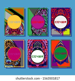 Modern abstract background. A set of modern abstract covers. Creative popart triangle element vector. Geometric booklet cover template design.