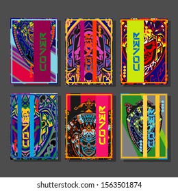 Modern abstract background. A set of modern abstract covers. Creative popart triangle element vector. Geometric booklet cover template design.
