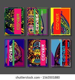 Modern abstract background. A set of modern abstract covers. Creative popart triangle element vector. Geometric booklet cover template design.