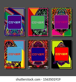 Modern abstract background. A set of modern abstract covers. Creative popart triangle element vector. Geometric booklet cover template design.