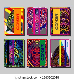 Modern abstract background. A set of modern abstract covers. Creative popart triangle element vector. Geometric booklet cover template design.