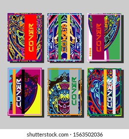 Modern abstract background. A set of modern abstract covers. Creative popart triangle element vector. Geometric booklet cover template design.