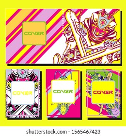 Modern abstract background. A set of modern abstract covers. Creative popart triangle element vector. Geometric booklet cover template design.